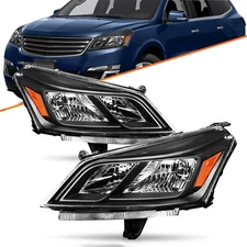 Black Headlights For 2013-2017 Chevy Traverse Headlamps Driver & Passenger Side