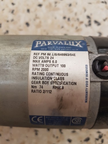PARVALUX Ref PM 6d.LIS/646993/04E Motor 24 Volt DC - Bild 2 von 6