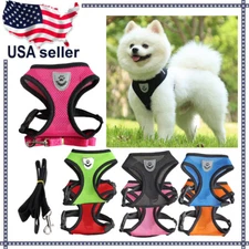 S-XL Small Dog Puppy Pet Breathable Mesh Chest Harness Vest + Adjustable Leash