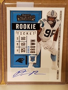 Derrick Brown 2020 Contenders Rookie Ticket Autograph Carolina Panthers DT D