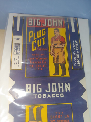 Vintage Big John Plug Cut Tobacco Label - Blacksmith St. Louis USA