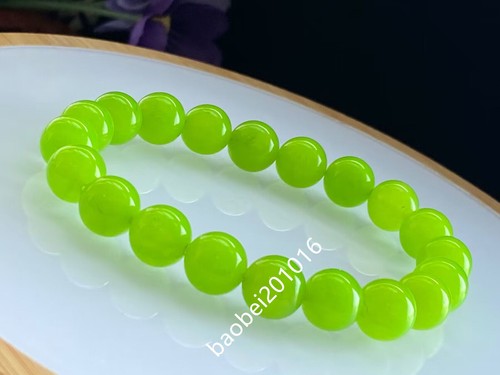 Natural 10mm green jade Bracelet Round bear Men Women Fashion Jewelry - Bild 5 von 6