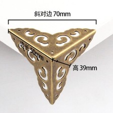 50x50x50mm Metal Box Corner Protectors Brass Edge Guard Bronze 4Pcs W Nail
