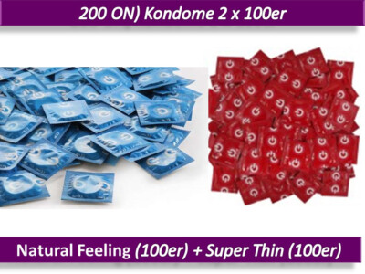  200 ON) Kondome 2x100er Natural Feeling + Super Thin 54mm Condome