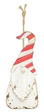 Weathered Christmas Gnome Ornament - White