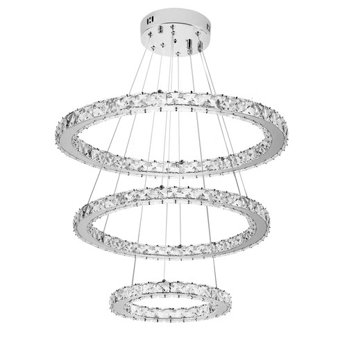Design 96W LED Kristall Deckenlampe Hängelampe Höhenverstellbar Kronleuchter A++ - Bild 9 von 12