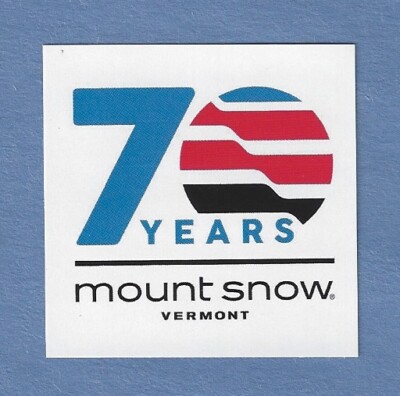 NEW MOUNT SNOW VERMONT 70 YEARS SKI SNOWBOARD MOUNTAIN AREA RESORT STICKER DECAL