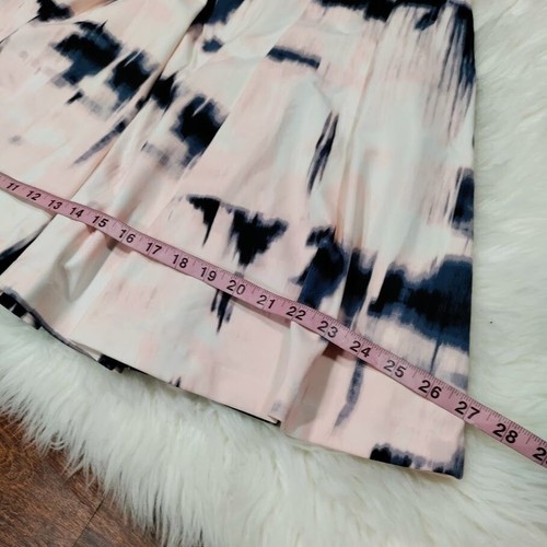 Cynthia Rowley Geometric Short Pleated Skirt with Pockets Light Pink/Blue Small - Picture 8 of 10