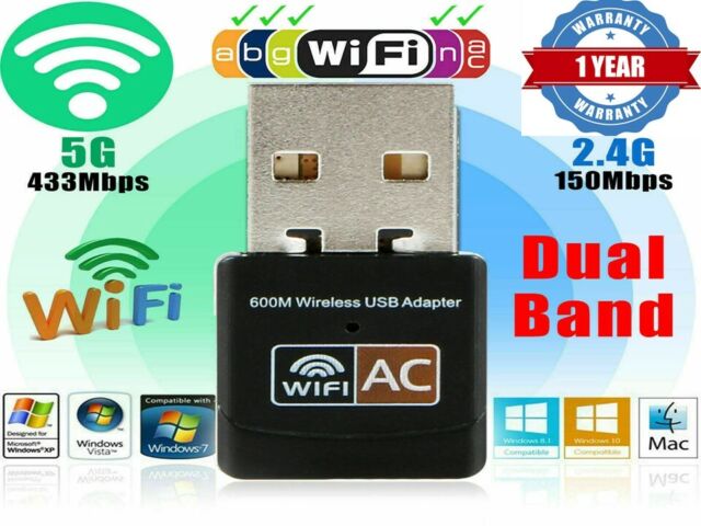 Dual Band 600Mbps USB WiFi Wireless Dongle AC600 Lan Network Adapter 2.4GHz 5GHz Dual Band 600Mbps USB WiFi Wireless Dongle AC600 Lan Network Adapter 2.4GHz 5GHz