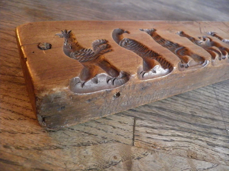 Antique Hand carved wood cookie mold eBay