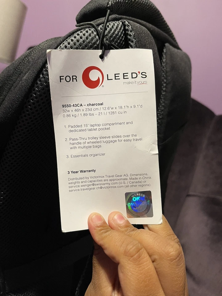 Wenger Origins 15” Computer Backpack, Linked In Logo - Image 4 of 4