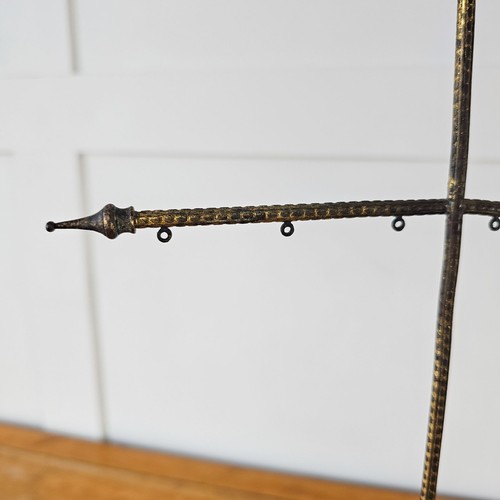 Pair of Antique Victorian Brass & Porcelain Church Banner Stands, 1870 - Picture 11 of 12