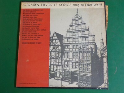 Ernst Wolff German Favorite Songs 10  Record w/Insert FW6922 (MB2 #12)