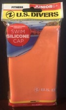 U.S. Divers Junior 6 Swim Silicone Cap Orange NEW 