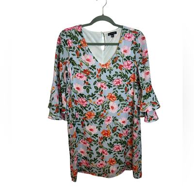 As U Wish Floral Bell Sleeve Shift Dress Women's Size Small