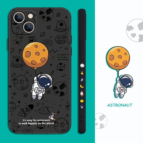 For iPhone 14 13 Pro Max 12 11 XS X XR 7 8 Astronaut Silicone Lanyard Case Cover - Photo 3 sur 16