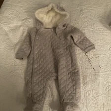 Nordstrom Bunting Outfit Jacket Bear Infant Winter Cold Weather Gray Stars 6 M