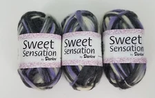 NEW Lot Of 3 Sweet Sensation By Darice 100% Wool Yarn Color Cloud verigated
