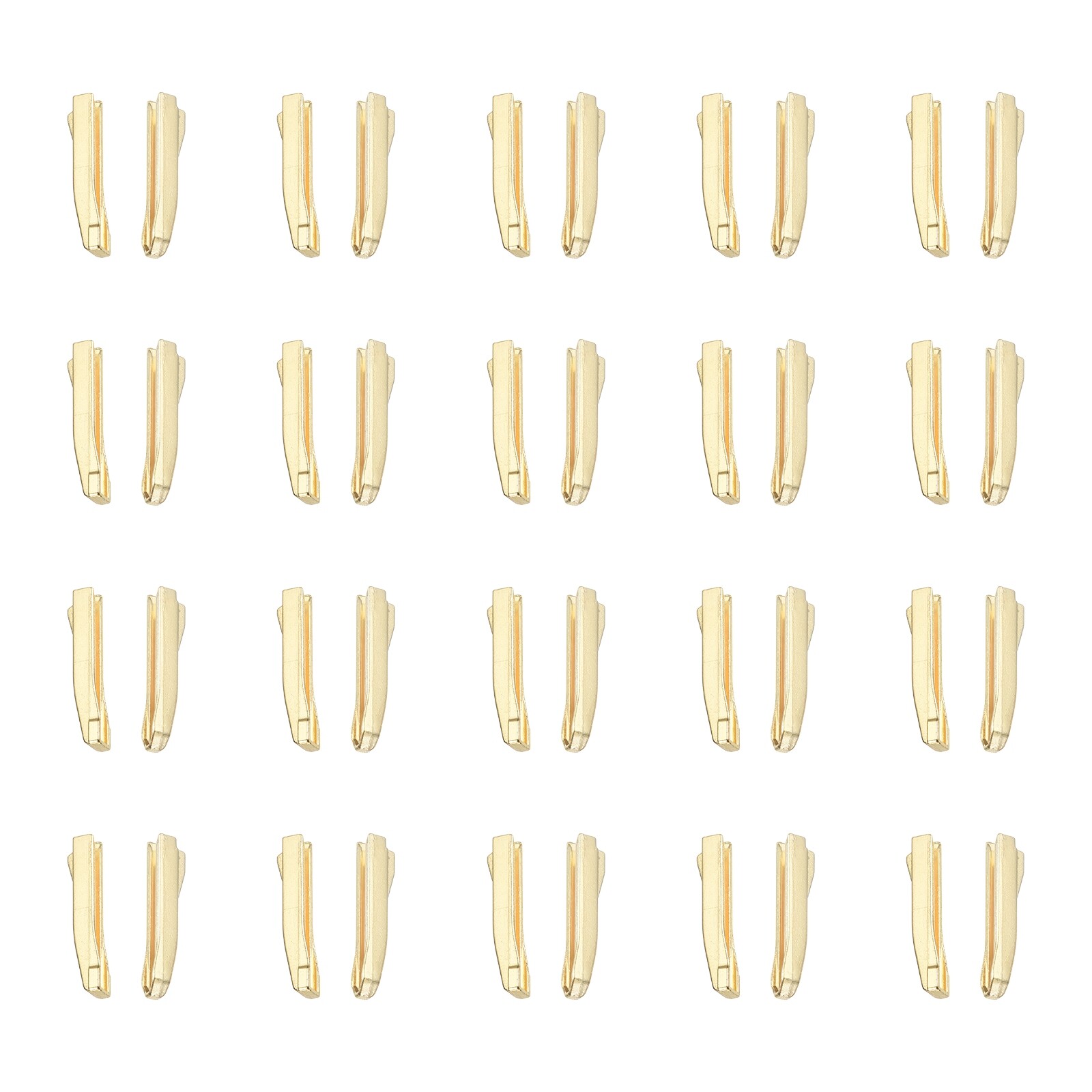 20 Sets Double Open Zipper Repair Latch Kits, #8 for Jacket Coat, Light Golden