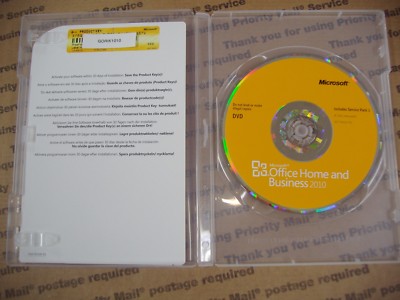 MS Microsoft Office 2010 Home and Business Full English Retail Vers ...