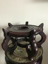 SOCLE SUPPORT BOIS VASE POTICHE CLOISONNE CHINE CHINOIS ASIATIQUE JAPON ORIENT