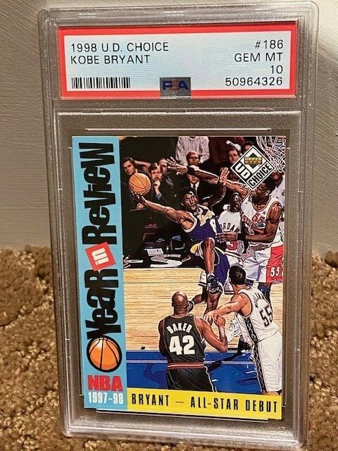 1998 UD Choice Kobe Bryant Michael Jordan PSA 10 #186 Card