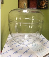 Princess House Heritage Huge Crystal Apple 6308 made in Romania HTF