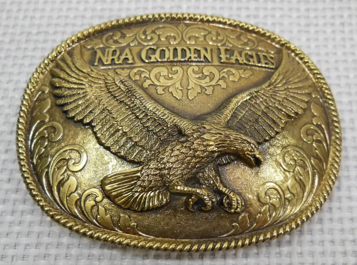 Vintage 920684 Limited Edition NRA® Golden Eagles Belt Buckle Made In USA🌹