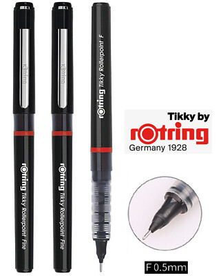 x rOtring Tikky Rollerpoint Ballpoint Pens Black Ink Fine Nib  UK