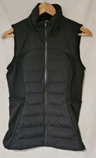 Lululemon Down For It Black Full Zip Goose Down Puffer Vest Gilet Women's Size 8