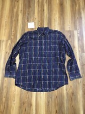 VTG Twickers By Kenneth Gordon Men Large Plaid Dress Shirt Long Sleeve USA Made