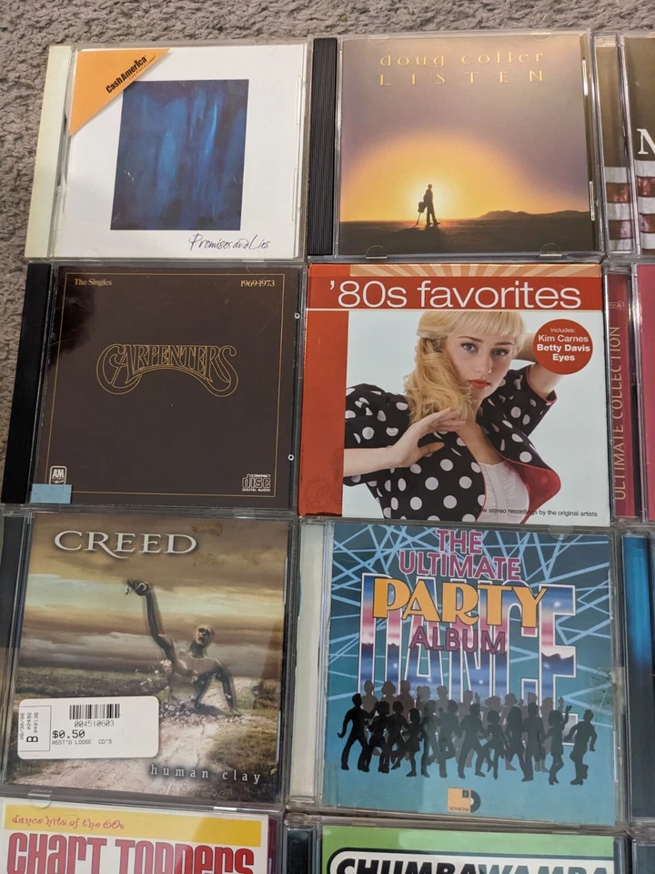 Lot of 24 CDs Rock Pop Various Artists Carpenters Creed Tesla Doug Cotler Foto 2 de 4
