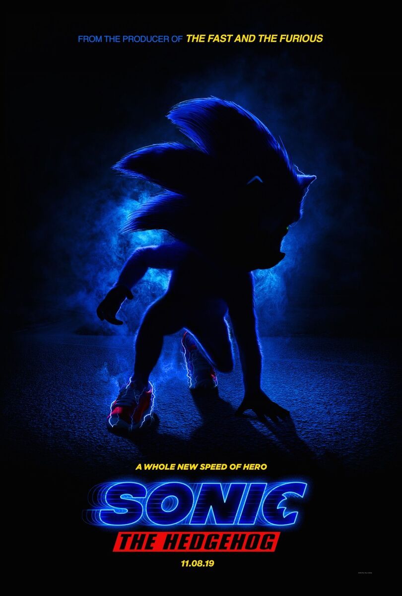 Sonic The Hedgehog movie poster (h) - 11 x 17 inches - Sonic