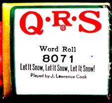 QRS Holiday Roll LET IT SNOW, LET IT SNOW, LET IT SNOW! 8071 Player Piano Roll