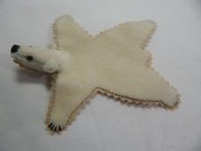 World of Miniature Bear By Theresa Yang 5"x4" Plush Bear Rug White 669-WH