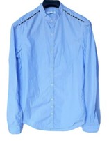 camicia da uomo slim fit manica lunga collo a coreana estiva cotone AGLINI M 40