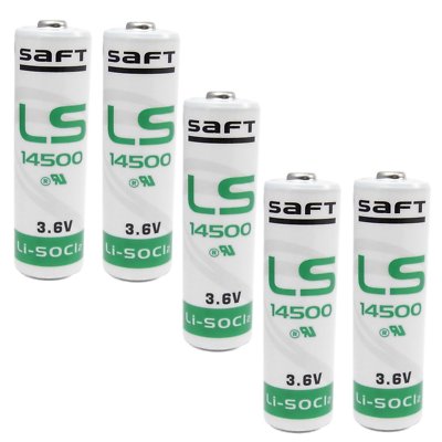 5er Set Saft LS 14500 Lithium Batterie AA 14505 3.6 V für Alarmanlage
