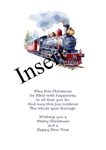 Personalised Christmas Card Steam Train HUsband Partner Brother Dad Nephew - Picture 2 of 2