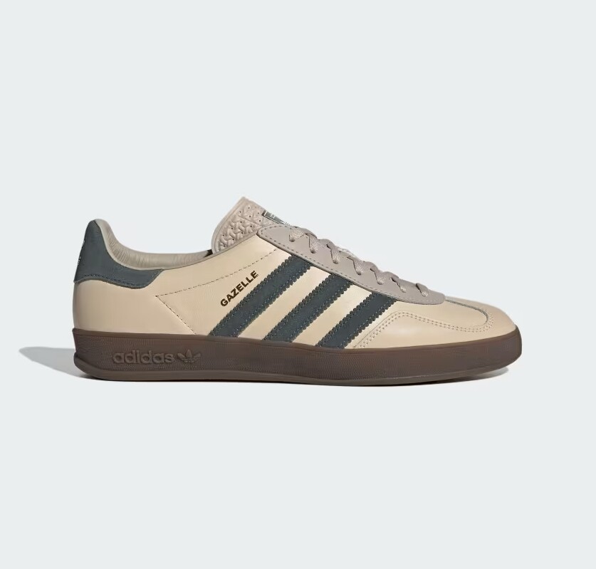 New Adidas Gazelle Indoor Shoes - Sand Strata / Legend Ivy New Adidas Gazelle Indoor Shoes - Sand Strata / Legend Ivy