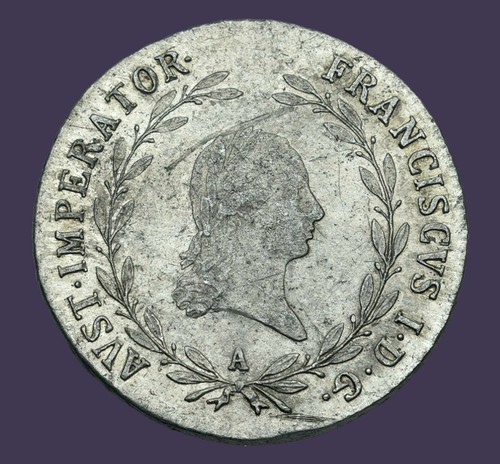 Archaios | RDR Österreich Franz I/II 1824 A Silber Doppeladler 20 Kreutzer|#20.6 - Bild 2 von 3