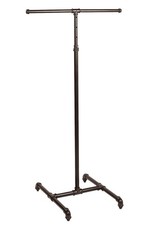 SSWBasics Boutique Pipe 2-Way Clothing Rack with Straight Arms 48"-72"H x 18 "