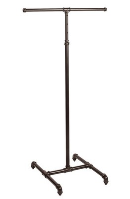 SSWBasics Boutique Pipe 2-Way Clothing Rack with Straight Arms (48''-72''H x 18½''