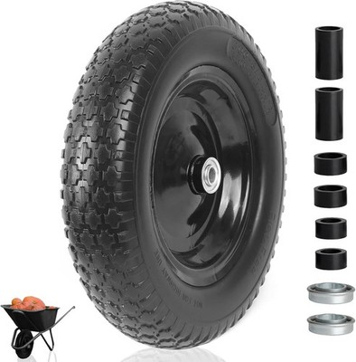 AR-PRO 4.80/4.00-8'' Flat Free Tire and Wheel - 14.5'' Solid Wheelbarrow Tires wit
