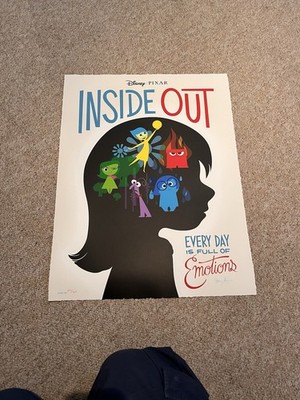 Stacey Aoyama & Eric Tan Inside Out Pixar Disney Poster Druck signiert Zyklop Kunst