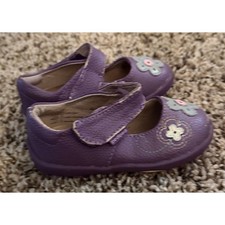 Pediped Toddler Girl Purple Mary Jane Style Leather Shoes Size 21/5.5