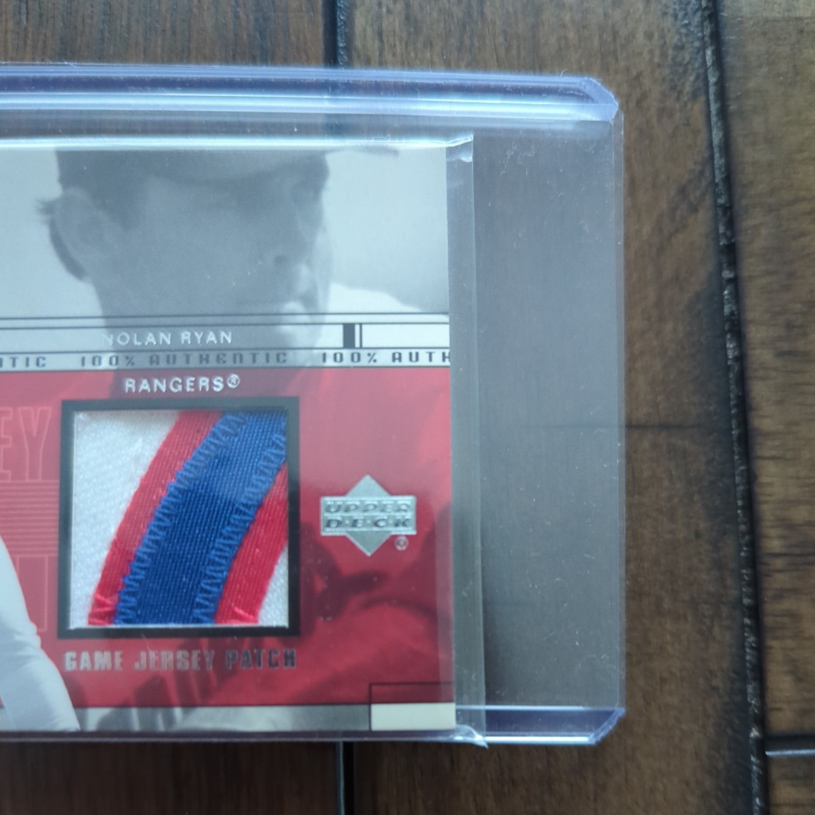 2001 UD UPPER DECK NOLAN RYAN #P-NR GAME USED WORN RANGERS JERSEY PATCH SSP view 4
