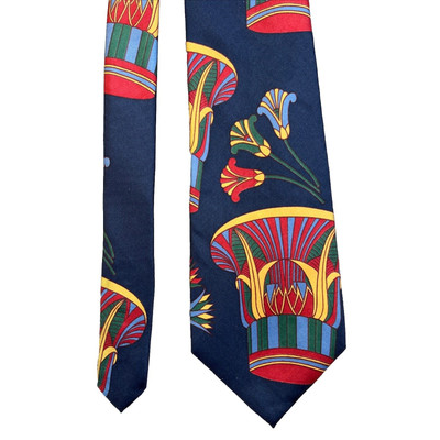 Metropolitan Museum Of Art Tie Silk Navy Multi Color Art Deco Print 4''x57''