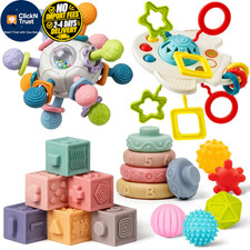 Baby Toys 6 to 12 Months, 5 In 1 Montessori for 1 Medium, Multicolored