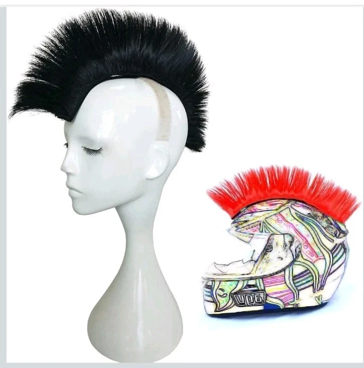 Peluca Punk Roja Estilo Mohawk | Cresta Rockera De Los 80 | Fibra Sintética Resistente Al Calor | Para Cosplay, Disfraces Y Fiestas Temáticas
