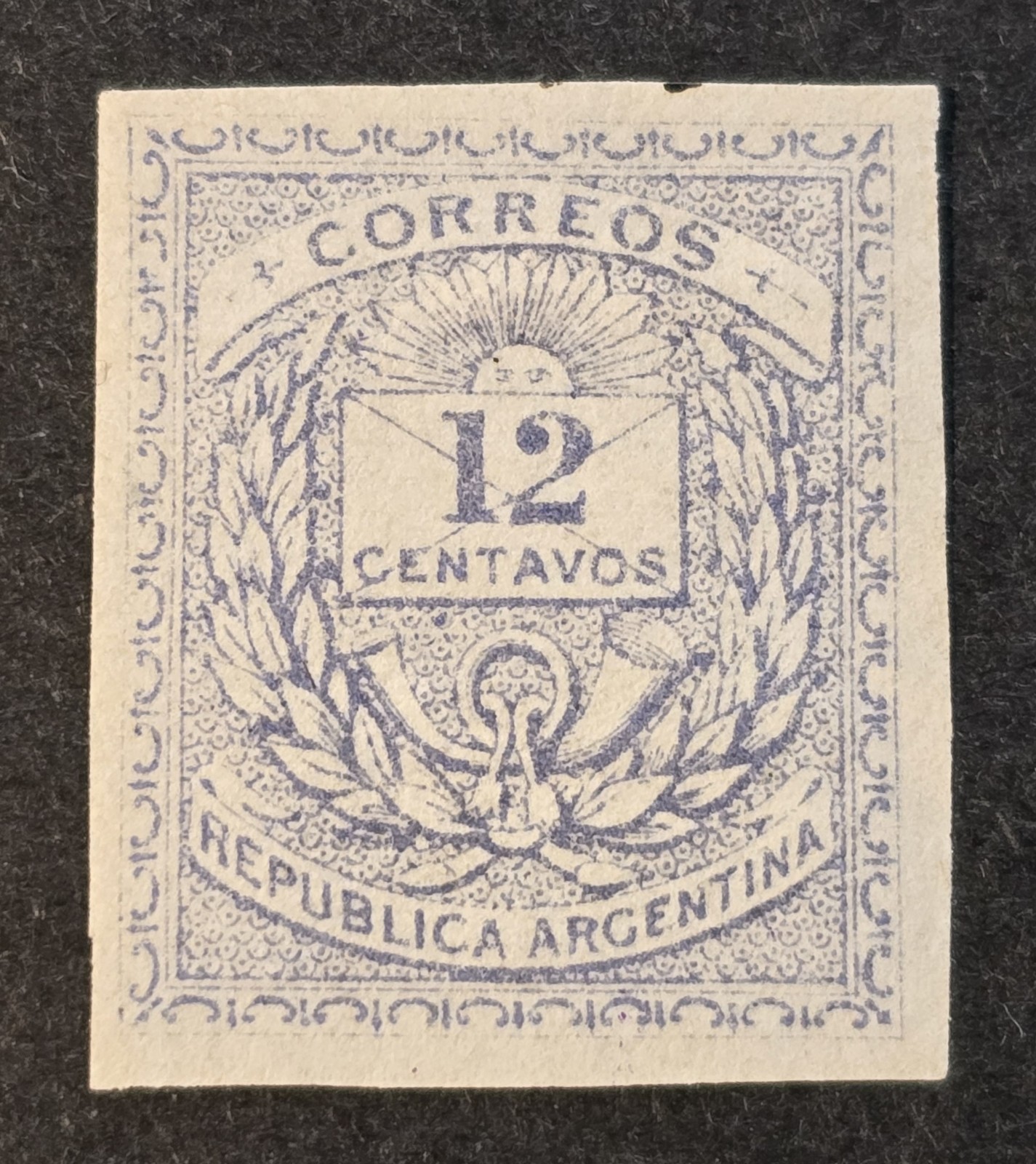 Argentina Scott #45 GJ #63- Jacobsen Essay - 12c ultra Imperf - MH - VF - 1882